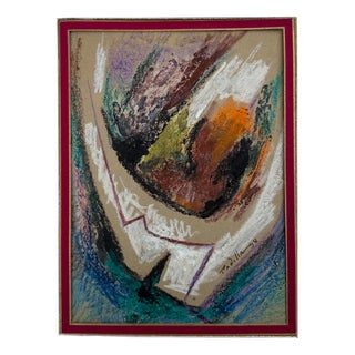 Lorenzo Padilla, Abstract Composition, Oil and Pastel on Cardboard, 1998 For Sale