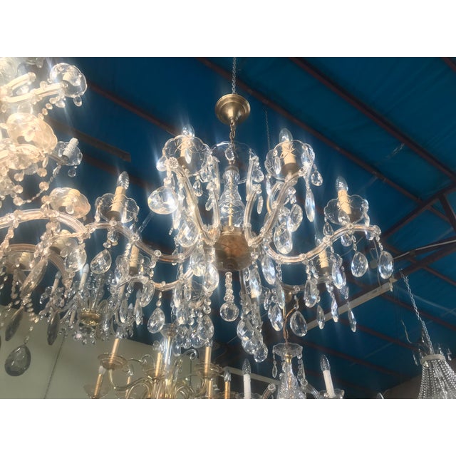 Metal Large Crystal Hand.Cut Maria Chandelier, 1940s / 50s For Sale - Image 7 of 18