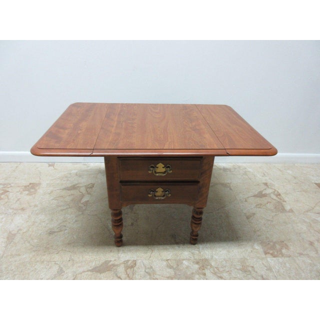 Ethan Allen Heirloom Formica Top Drop Leaf Nutmeg End Table Chairish