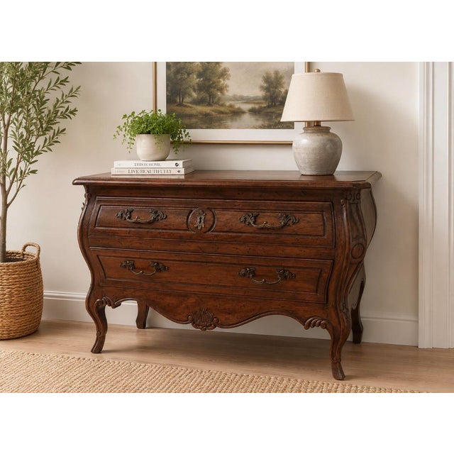 High Quality Vintage Walnut Low Chest with Dovetailed Drawers, Distressed Finish. Clean vintage condition. Very rare find!...