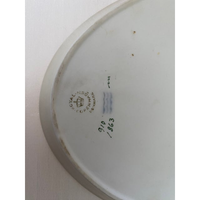 Cream Vintage Royal Copenhagen Frijsenborg Hand-Painted Porcelain Creamer and Sugar Set With Tray- 3 Pieces For Sale - Image 8 of 9