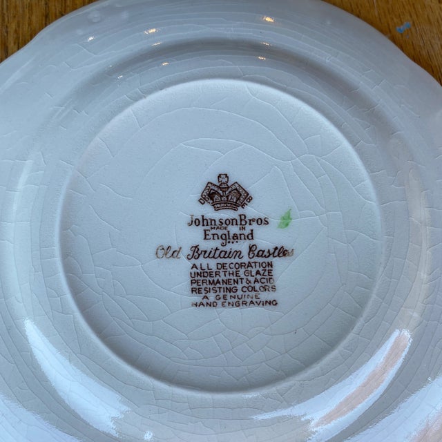 1930s Johnson Bros. Old Britain Castles Bread and Butter Plates- Set of 5 For Sale - Image 12 of 12