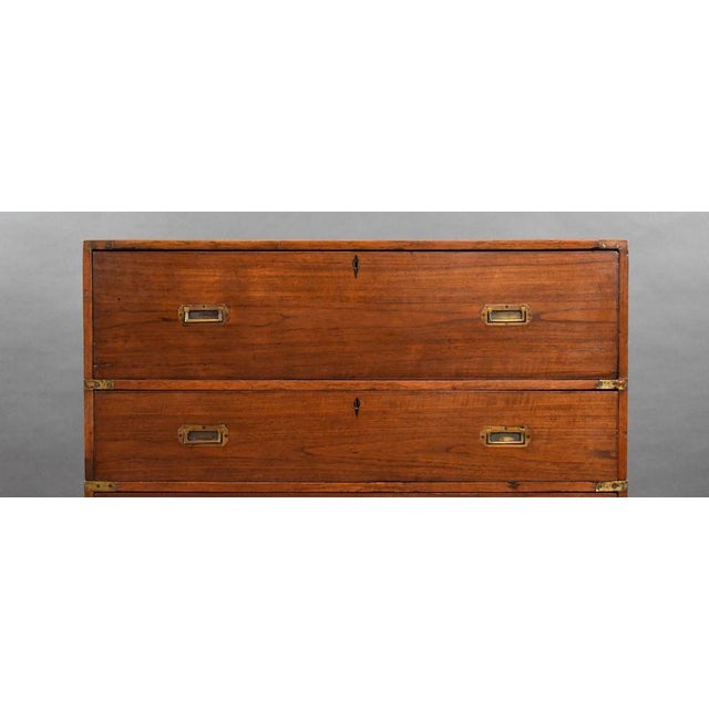 Victorian Teak Campaign Chest, 1870 For Sale - Image 11 of 12