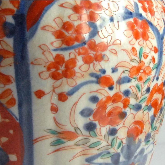 Japanese Ceramic Hand Painted Imari Vase, 1890s For Sale - Image 6 of 11