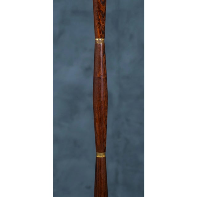 Mid-Century Danish Rosewood & Brass Floor Lamp, 1960s For Sale - Image 10 of 12