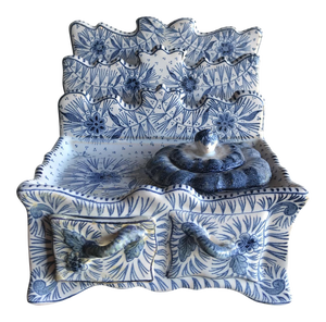 Blue & White Faience Ink Well