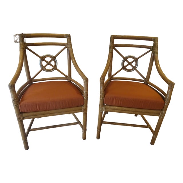 McGuire Target Arm Chair a Pair For Sale
