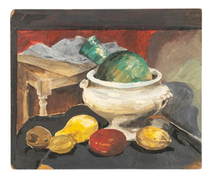 Still Life Composition, 20th Century, Oil Painting on Cardboard