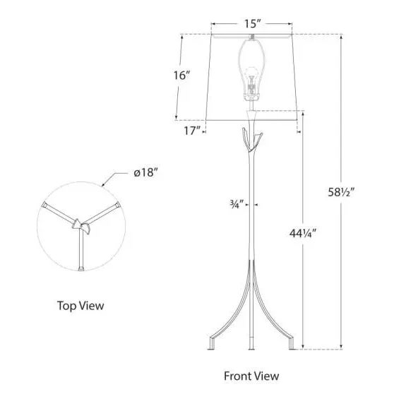 Transitional AERIN for Visual Comfort Signature Fliana Floor Lamp in Plaster White with Linen Shade For Sale - Image 3 of 3