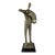 Large Mid-Century Modern Bronze Musician Sculpture With Accordion on Marble Base - 34"h For Sale
