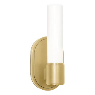 Dixon Cylindrical Sconce Single, Natural Brass For Sale