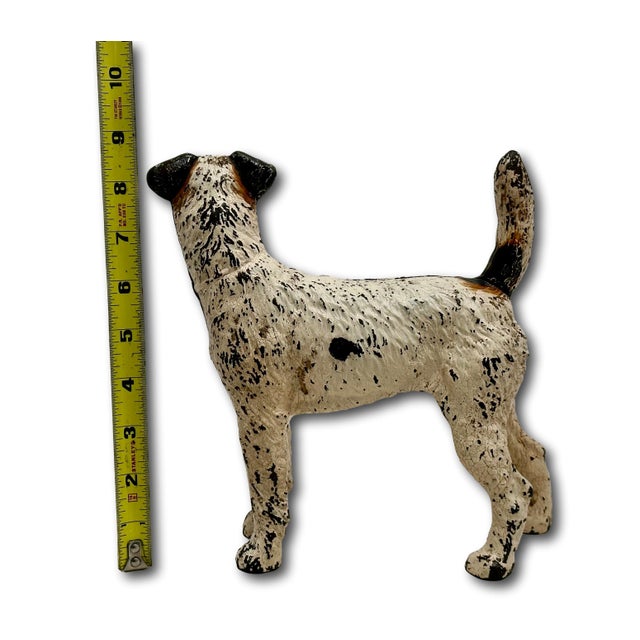 Vintage 1930s American Hubley Manufacturing Company Cast Iron Fox Terrier Dog Doorstop For Sale - Image 17 of 18
