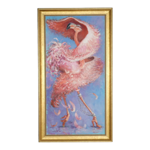 Vintage Dancing Flamingo Painting by Dan Poole