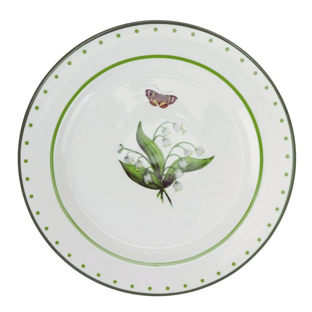 Carolyne Roehm x Enchanted Home Lily of The Valley 10" Dinner Plates in Green, Set of 8 For Sale - Image 4 of 4