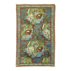 Antique Zabihi Collection Mini Persian Senneh Rug