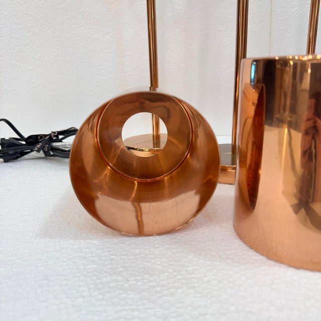 Mid-Century Lamps in Copper, France, 2000s, Set of 3 For Sale - Image 18 of 18