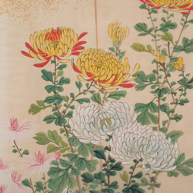 4' Tall Vintage Wall Panel, Oriental, Watercolour on Silk, Framed Art, Art Deco For Sale - Image 9 of 12