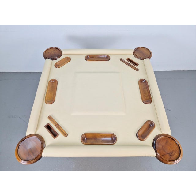 Game Table in Walnut and Leather from Valenti, Spain, 1970s For Sale - Image 14 of 18