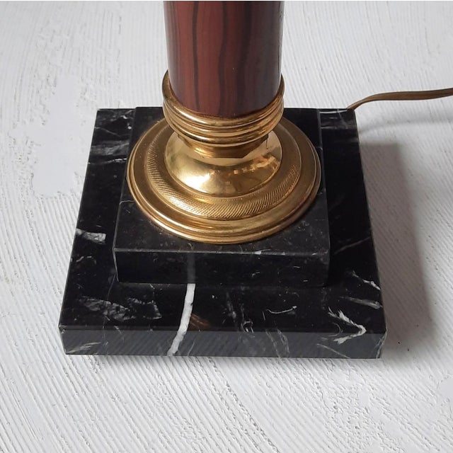 1960s Vintage Marble and Faux Bois Table Lamp, 1960s For Sale - Image 5 of 8