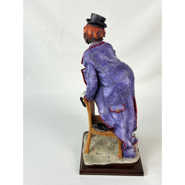 1980s Giuseppe Armani Signed “Clown on Chair” Italian Sculpture Figurine For Sale In Chicago - Image 6 of 11