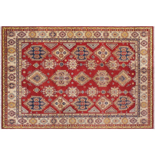 Southwestern Kazak Red/Beige Wool Rug - 9'0''x12'1'' For Sale - Image 9 of 10