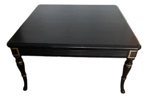 Black and Gold Hollywood Regency Square Coffee Table