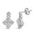 Contemporary 10K White Gold 3/5 Cttw Princess Diamond Geometric Drop Earrings For Sale - Image 3 of 4