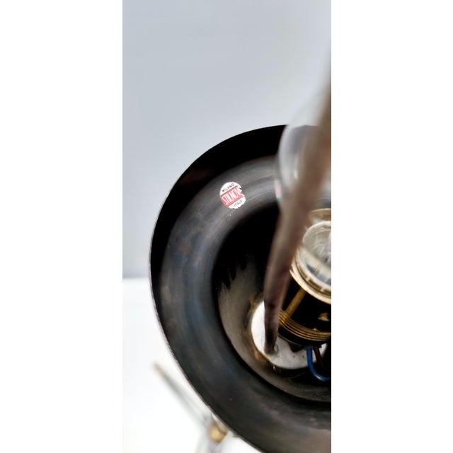 Metal White Opaline Glass and Black Iron Floor Lamp from Stilnovo, Italy, 1950s For Sale - Image 7 of 13