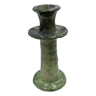 Moroccan Tamegroute Glazed Candlestick Holder For Sale