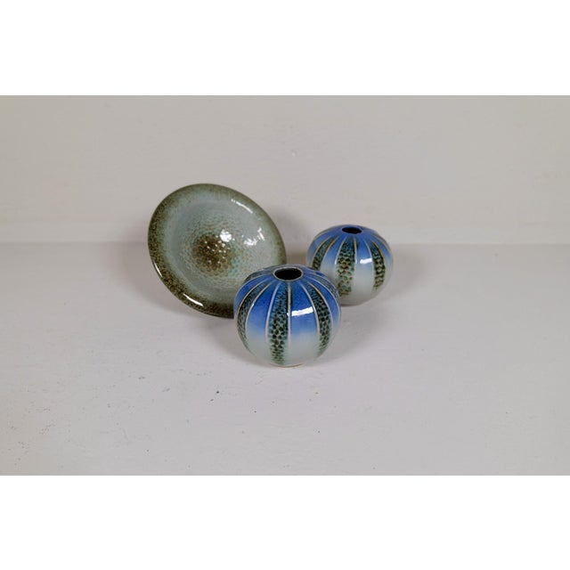 Rörstrand Scandinavian Modern Ceramic Vases by Carl-Harry Stålhane for Rörstrand, 1985, Set of 2 For Sale - Image 4 of 15