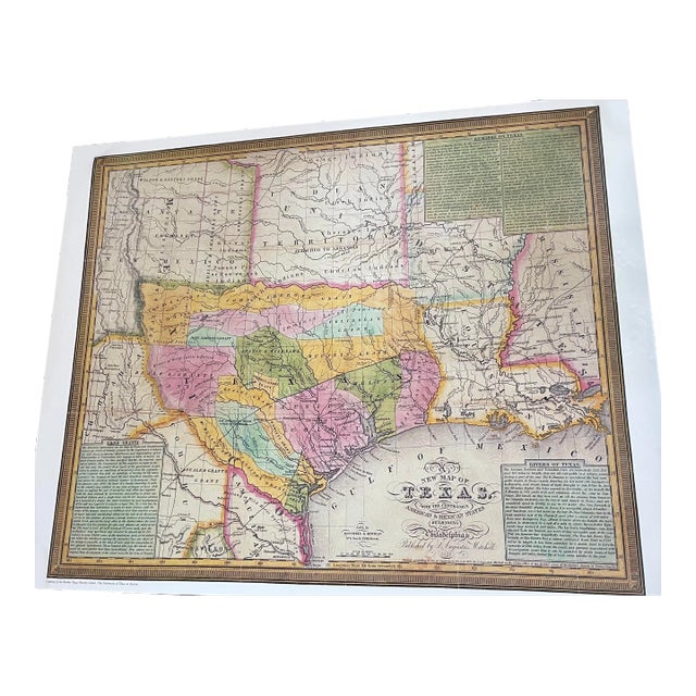 New Map of Texas by J. H. Young - 1837 Map Reproduced by Texas Department of Highways For Sale