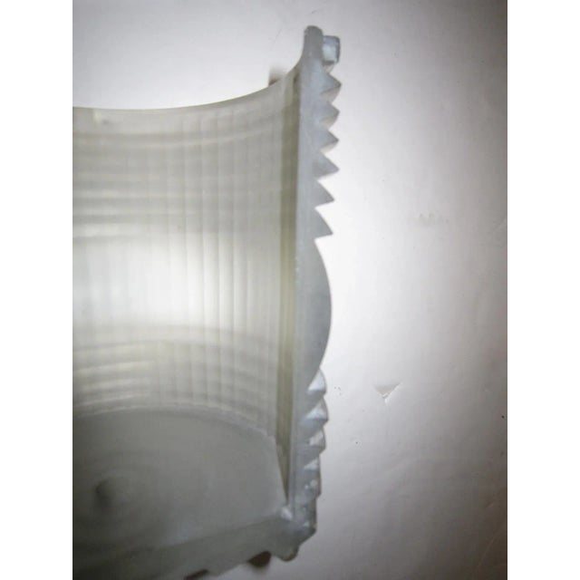 Metal Jean Perzel Original French Art Deco Period Glass and Metal Sconce, 1935 For Sale - Image 7 of 13