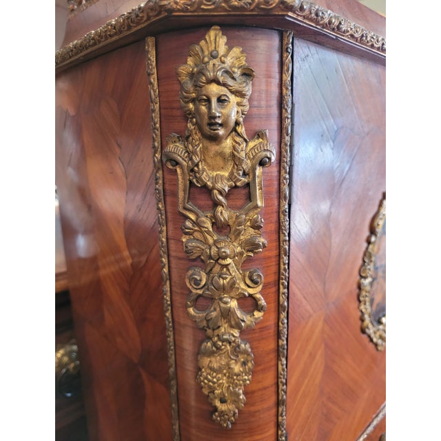 Antique French Inlaid & Bronze Writing Desk For Sale - Image 4 of 12