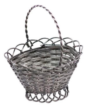 Elliptical Silver Wire Basket