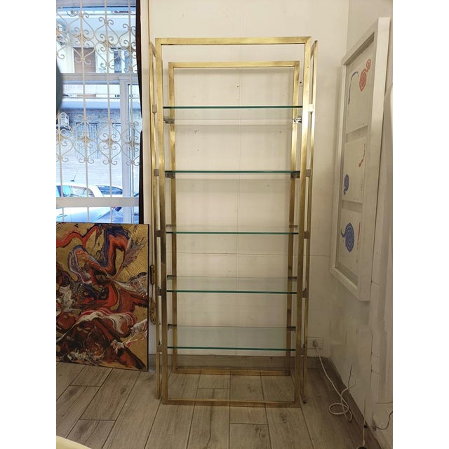 1970s Brass Etagere with Glass Shelves, Italy, 1970s For Sale - Image 5 of 10