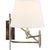 Thomas O'Brien for Visual Comfort Signature Paulo Small Bracket Light in Polished Nickel with Linen Shade For Sale