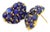 Bochic “Orient” Vintage Retro Bubble Sapphire Earrings Set 18K Gold & Silver For Sale