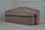 Taupe Velvet Sofa with Scalloped Backrest and Brass Nailhead Trim by Cavio Casa For Sale - Image 4 of 5