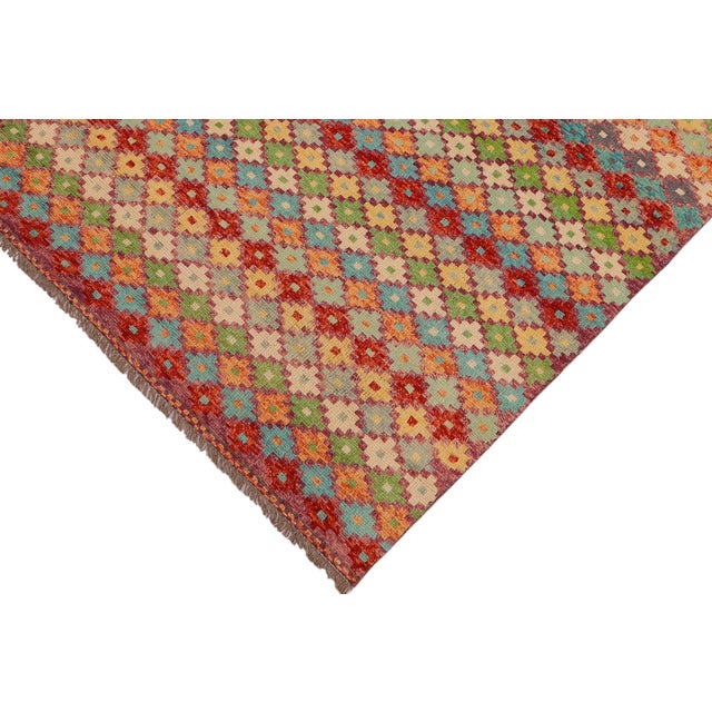 Eclectic Balochi Rust/Blue Wool Rug - 4'6''x7'11'' For Sale - Image 4 of 11