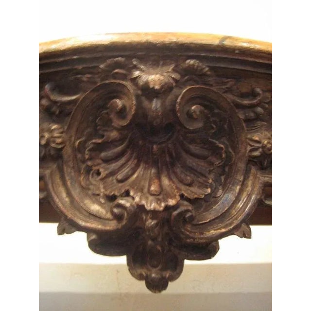 Wood Antique, Silver Gilded, Italian Console For Sale - Image 7 of 7