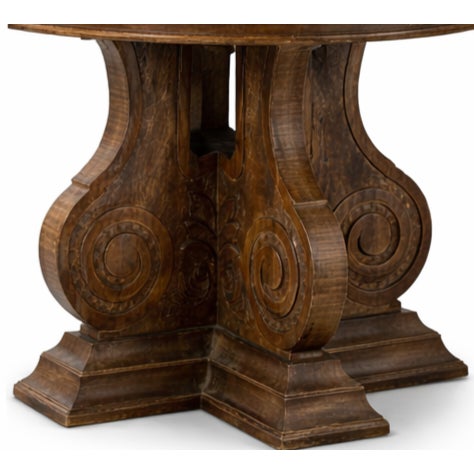 Traditional Renaissance Revival Carved Round Dining Table | Late 19th or Early 20th Century | English or Continental For Sale - Image 3 of 7