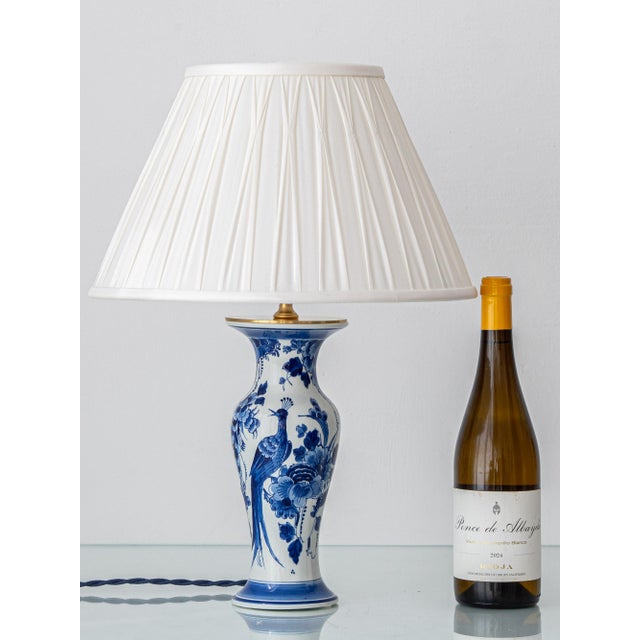 1970s Dutch Delft Blue and White Chinoiserie Ceramic Table Lamp from Royal Delft, 1970s For Sale - Image 5 of 15