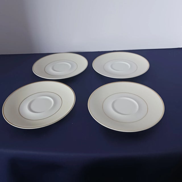 1940s Charles Field Haviland Limoges French Porcelain Cups and Saucers Set With Creamer- 5 Pieces For Sale - Image 12 of 12