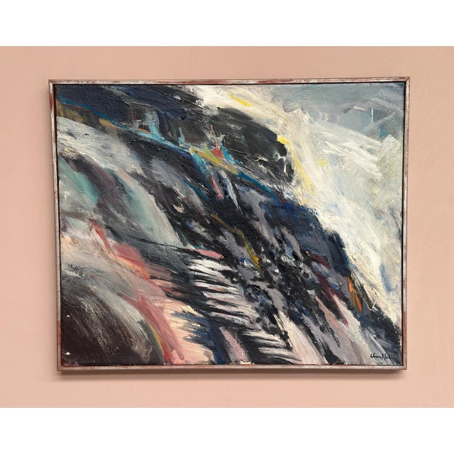 Chennet Juhlin, Abstract Landscape, 1950s, Oil on Canvas, Framed For Sale - Image 7 of 18