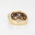 Late 20th Century Ruby Diamond Flower Ring Vintage 14k Yellow Gold Sz 8.5 Wide Cigar Band For Sale - Image 5 of 6