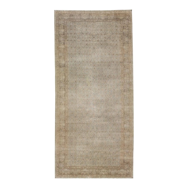 1900s, Antique Persian Agra Grey Handmade Wool Rug With Allover Design For Sale