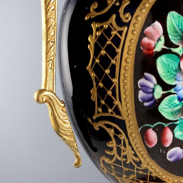 Porcelain and Gilded Bronze Vases For Sale - Image 6 of 11