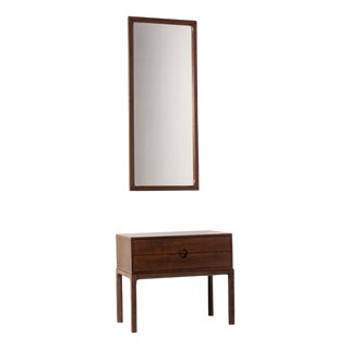 Danish Modern Console Table and Mirror by Kai Kristiansen for Aksel Kjersgaard, 1950s, Set of 2 For Sale