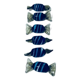 Vintage Blown Glass Candies in the Style of Murano - Set of 6 For Sale