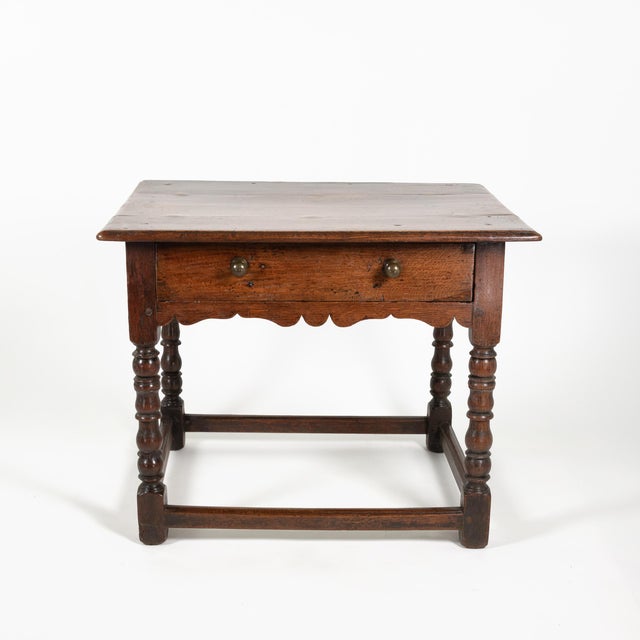 Wood Early English Oak Side Table With Single Drawer Circa 1680 For Sale - Image 7 of 11